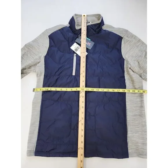 Sz Large RLX Ralph Lauren Mens Hybrid MockNeck Golf Jacket Navy/Gray NWT - Picture 2 of 6